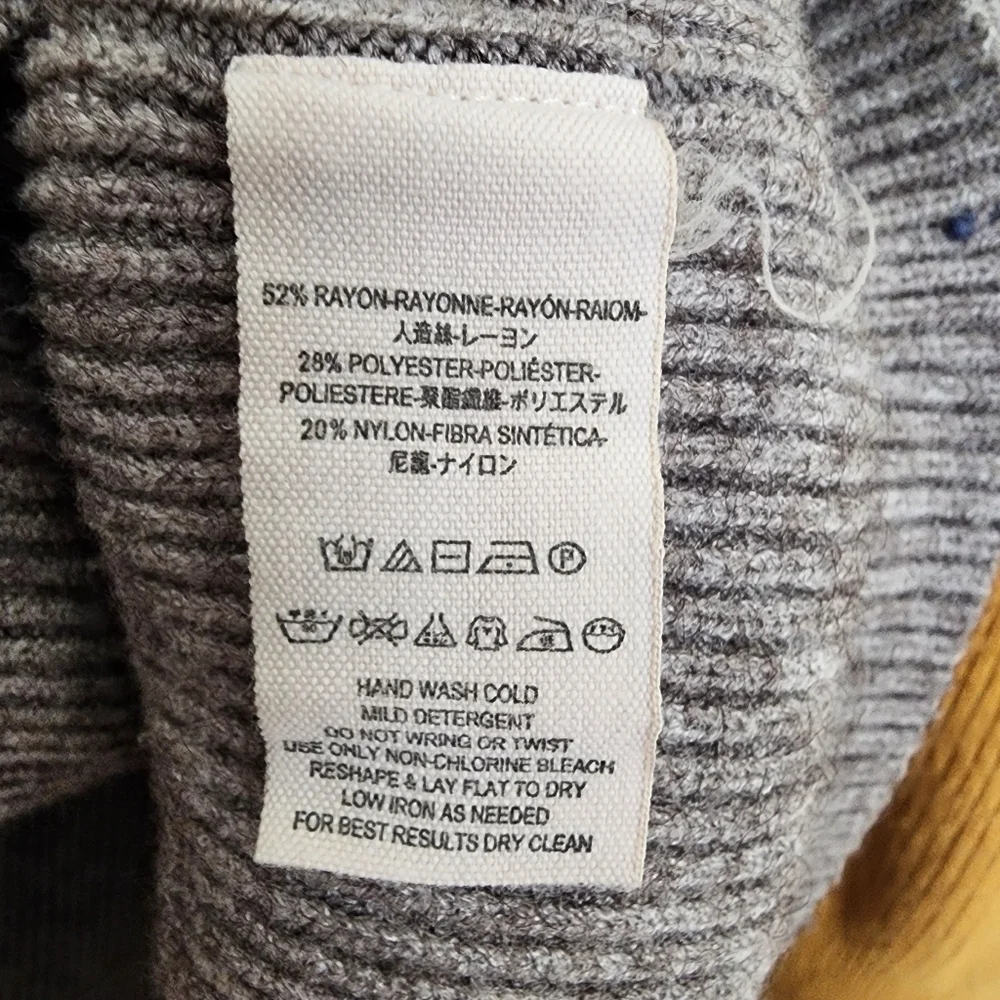 Free People Oversized Colorblock Turtleneck Sweater Small Flawed See Description